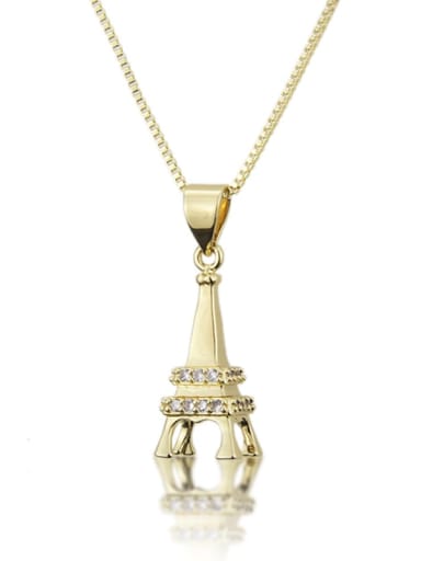 Brass Cubic Zirconia Triangle Dainty Necklace