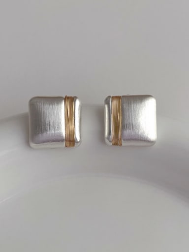 N193 square style Brass Geometric Minimalist Stud Earring
