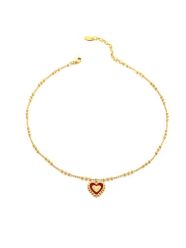 Paragraph 2 Brass Cubic Zirconia Heart Vintage Necklace