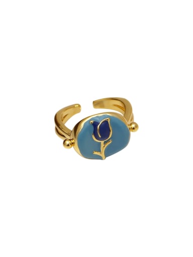 custom Brass Enamel Rosary Minimalist Band Ring