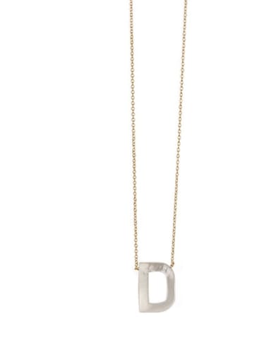 D Brass Acrylic Letter Minimalist Pendant Necklace