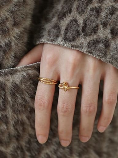 Brass Hollow Round Vintage Stackable Ring