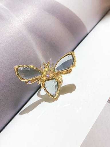 custom Alloy+ Crystal White Bee Vintage Ring
