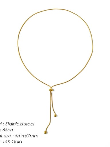 golden Stainless steel Tassel Minimalist Tassel Necklace