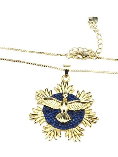 Brass Cubic Zirconia Enamel Religious Vintage Necklace