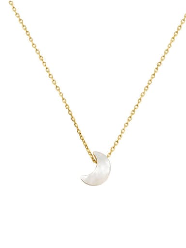 Brass Shell Moon Minimalist  pendant Trend Korean Fashion Necklace