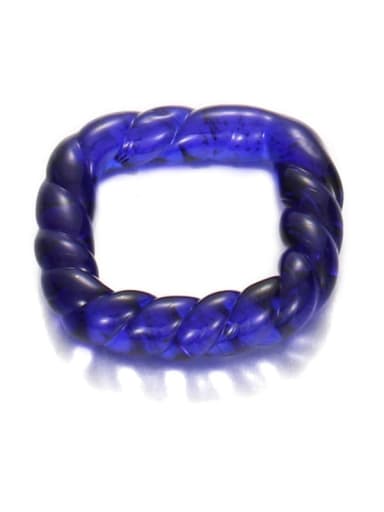 Hand  Glass Multi Color Twist Square Minimalist Band Ring