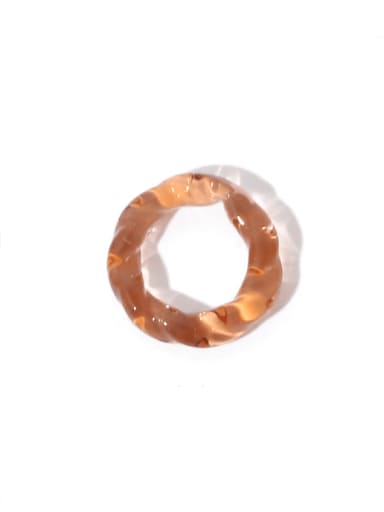Pink orange Hand Glass  Geometric Minimalist Band Ring
