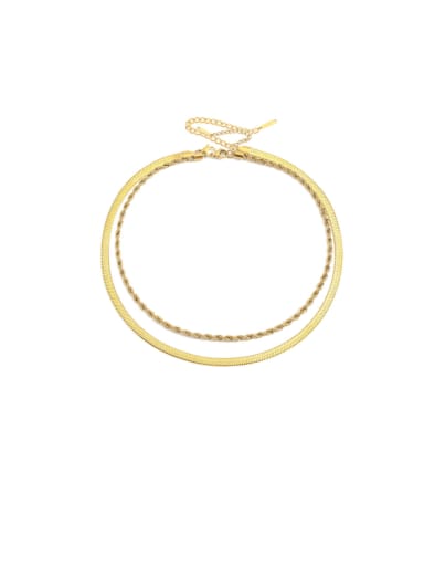 golden Stainless steel Snake Minimalist Multi Strand Necklace