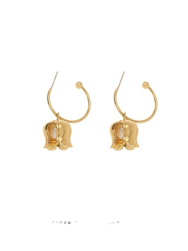 Brass Bell Minimalist Hook Earring