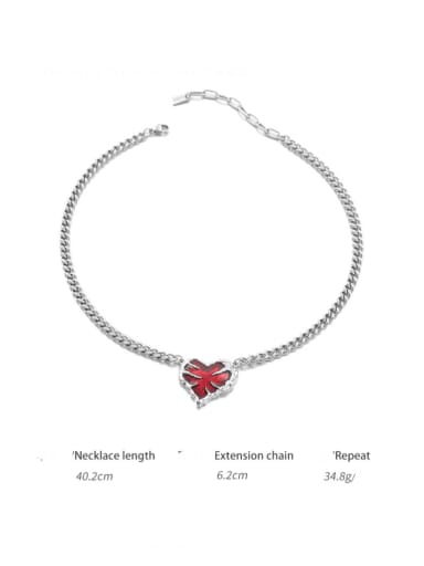 Model 1 Brass Cubic Zirconia Hip Hop Heart Earring Ring and Necklace Set