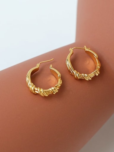 Brass Geometric Vintage Hoop Earring