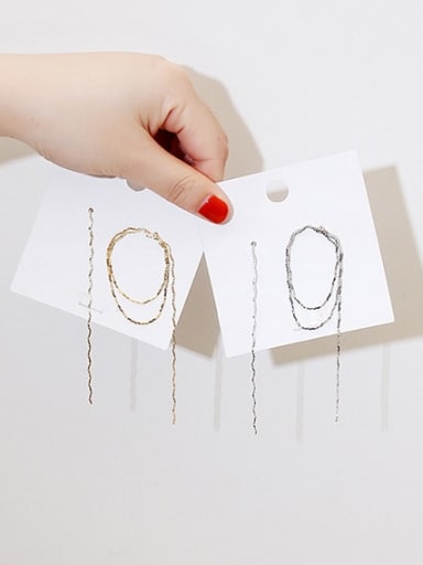 Copper Asymmetry Tassel Minimalist Threader Trend Korean Fashion Earring