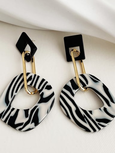 Alloy Resin Geometric Vintage Zebra Drop Earring