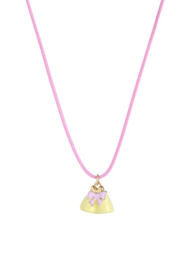 Brass Enamel Bowknot Cute Necklace
