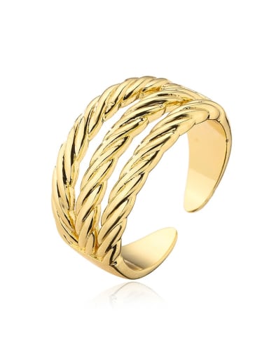 Brass Cubic Zirconia Geometric Hip Hop Stackable Ring