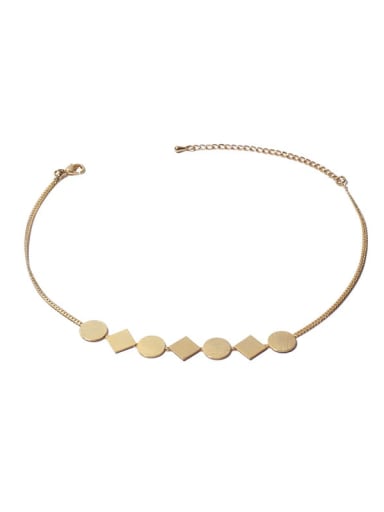 Brass Smooth Geometric Minimalist Necklace