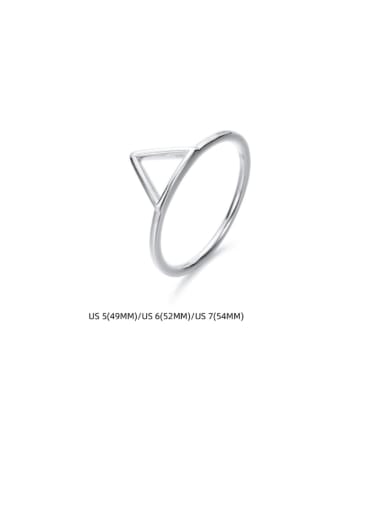 Steel color Stainless steel Triangle Minimalist Band Ring