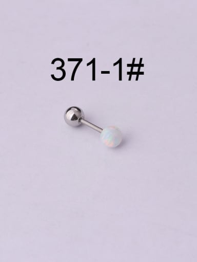 1 Titanium Steel Opal Round Hip Hop Stud Earring(Single Only One)