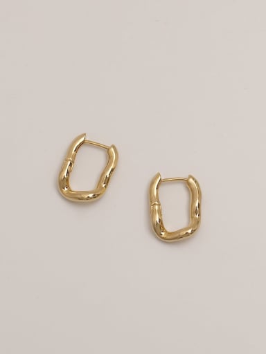 14k Gold Brass Hollow Geometric Vintage Stud Trend Korean Fashion Earring