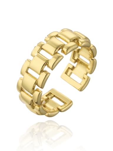 12228 Brass Geometric key lock Trend Band Ring