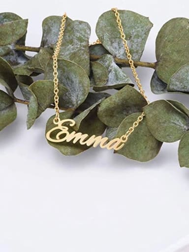 Stainless steel  Minimalist   Letter  Pendant Necklace