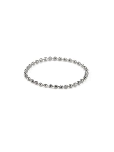 Silver ball chain Brass Bead Geometric Minimalist Midi Ring