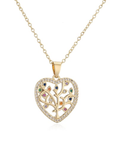 custom Brass Cubic Zirconia Clothes Trend Heart Pendant Necklace
