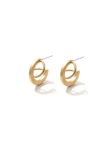 Copper Smooth Geometric Minimalist Stud Trend Korean Fashion Earring
