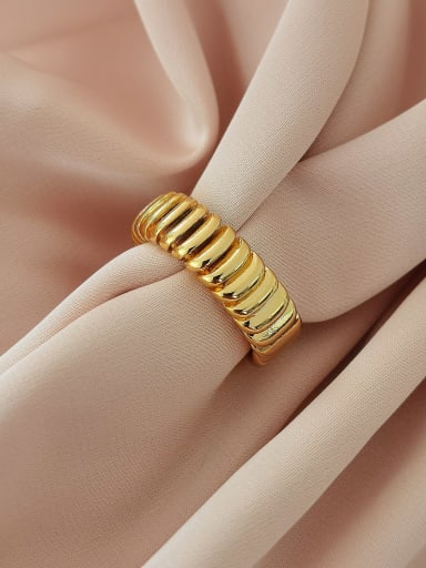 18k gold Brass Geometric Vintage Band Ring