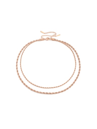 Rose gold Stainless steel Irregular Minimalist Multi Strand Necklace