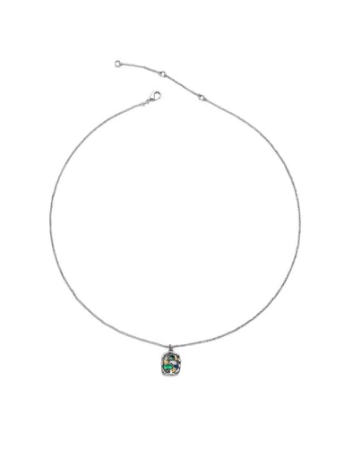 Zircon necklace Brass Geometric Hip Hop Necklace