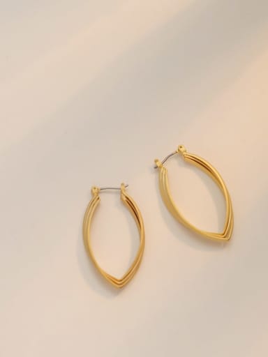 Copper Hollow Geometric Minimalist Drop Trend Korean Fashion Earring