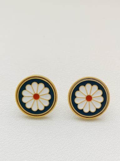 circular Copper Round Dainty Stud Trend Korean Fashion Earring