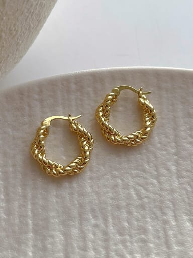 Q268 Gold Brass Geometric Trend Stud Earring