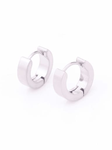 Stainless steel  Smooth Geometric Minimalist Huggie Earring