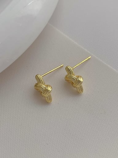 F214 gold Brass Irregular Minimalist Stud Earring