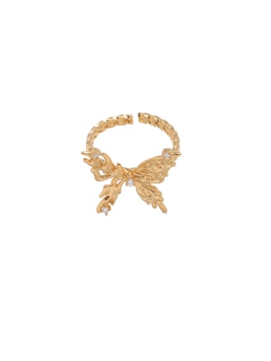 Brass Butterfly Minimalist Band Ring