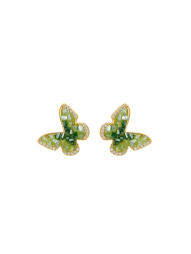 Brass Cubic Zirconia Butterfly Trend Clip Earring