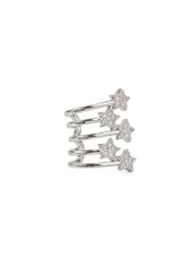 Brass Cubic Zirconia Star Vintage Clip Earring For Sale Only, single