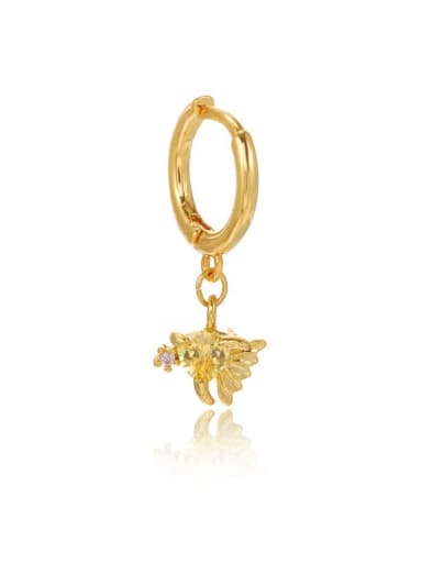 Little goldfish Brass Cubic Zirconia Multi Color Ocean animal Cute Huggie Earring