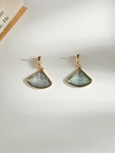 Lake blue Copper Resin Geometric Vintage Stud Trend Korean Fashion Earring