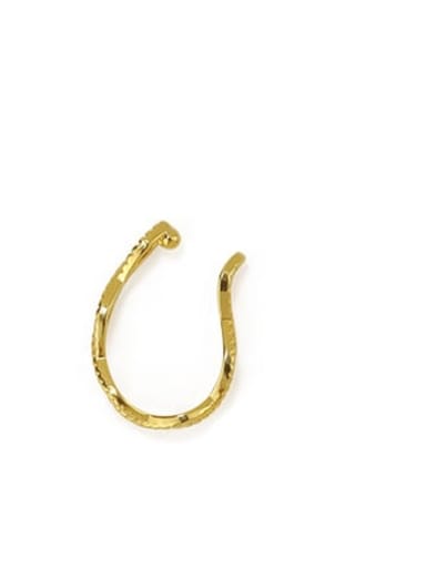 Brass Hollow Geometric Minimalist Clip Earring (Single)