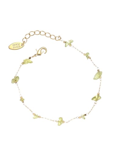 Avocado Fruit Green  Bracelet Brass Geometric Bohemia Beaded Necklace