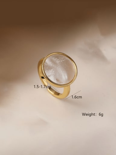 13710 Brass Shell Geometric Minimalist Band Ring