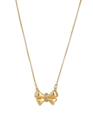 Brass Bowknot Minimalist Necklace