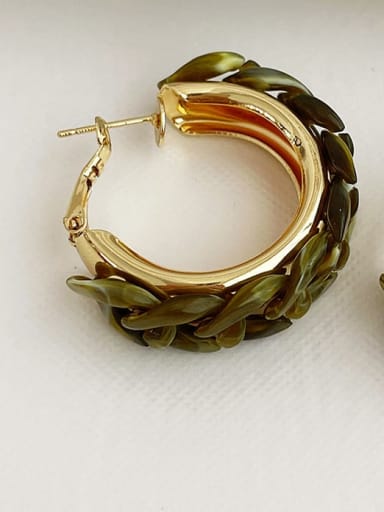 Alloy Resin Geometric Vintage chain Hoop Earring/Multi-Color Optional