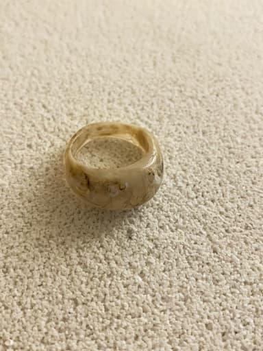 Resin Geometric Vintage halo texture Band Ring