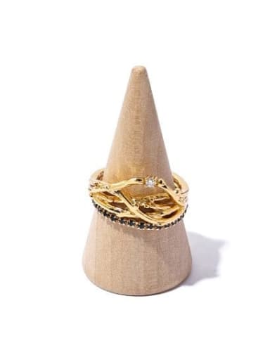 Brass Imitation Pearl Irregular Minimalist Stackable Ring