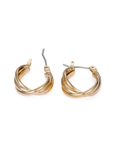 Brass Hollow Geometric Vintage Stud Earring